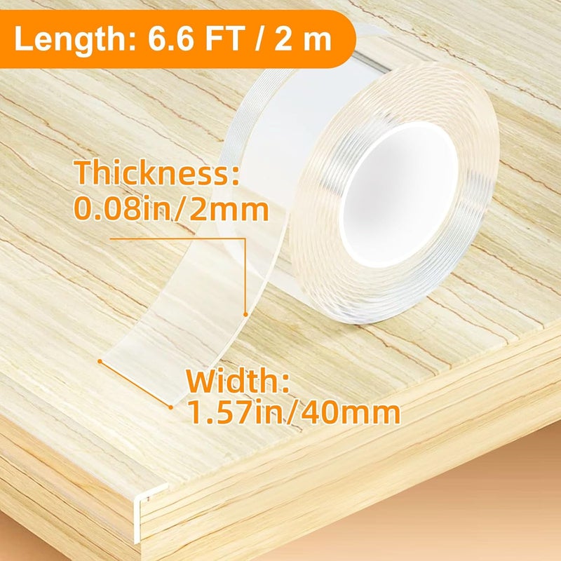 CHENYA 1.57 in x 6.6 FT,Clear Edge Protector Strip Sharp Edge Wrap Cover Tape,Self Adhesive Protective Bumper Guards for Cabinet Door Desk Glass Table Bed Furniture, Kitchen Countertop, Waterproof - Image 2